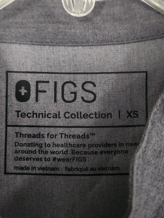 FIGS Rafaela Oversized Scrubs Top Graphite Gray Sz XS - Picture 3 of 9